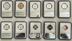 2019-S 10-Coin Silver Proof Set, NGC Certified PF-70 Ultra Cameo, FDOI