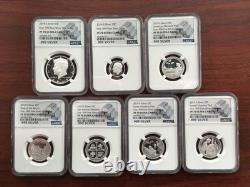 2019-S 7 Pc Silver Proof Set, NGC PF-70 Ultra Cameo