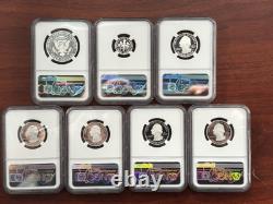 2019-S 7 Pc Silver Proof Set, NGC PF-70 Ultra Cameo