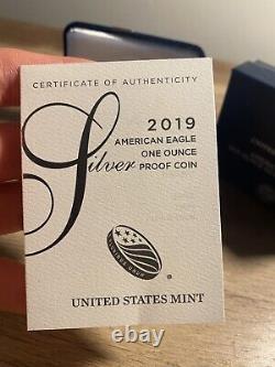 2019 S American Eagle One Ounce SILVER PROOF Coin San Francisco 1oz Box COA 19EM