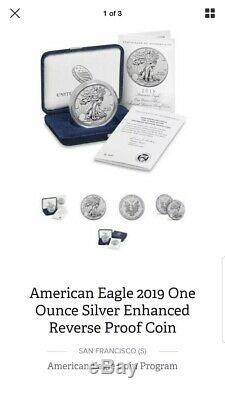 2019 S American Eagle One Ounce Silver Enhanced Reverse Proof Coin Pcgs Set