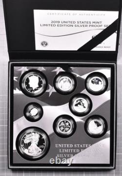 2019-S Limited Edition Silver Proof Set 8 Coin Set With Box & COA