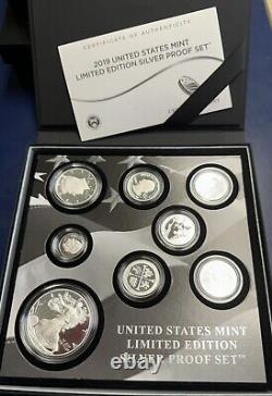 2019-S Limited Edition Silver Proof Set 8 Coin Set in OGP Free US Shipping