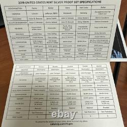2019 S US Mint Silver Proof Set With2019 Reverse Proof Penny All COAs & OG Box