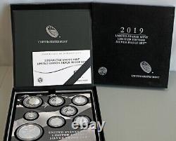 2019 S United States Mint Silver Limited Edition 8 Coin Proof Set with Box and COA
