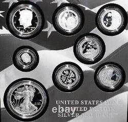2019 S United States Mint Silver Limited Edition 8 Coin Proof Set with Box and COA