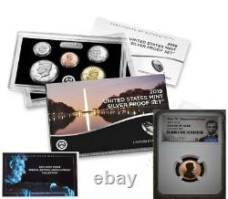 2019 Silver Proof Set & First W Mint Reverse Proof Cent, Ngc Reverse Pf70rd