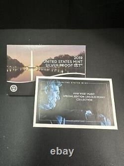 2019 Silver Proof Set U. S Mint COA WITH 2019-W Reverse Proof Penny WOW