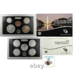 2019 Silver Proof Set U. S Mint OGP COA with 2019-W Reverse Proof Penny