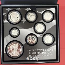 2019 United States Mint Limited Edition Silver Proof Set with COA & Original Box