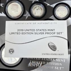 2019 United States Mint Limited Edition Silver Proof Set with COA & Original Box