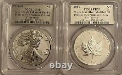 2019 W $1 & $5 Silver Reverse Proof Pcgs Pr70 Fs Pride Of Two Nations 2 Coin Set
