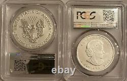 2019 W $1 & $5 Silver Reverse Proof Pcgs Pr70 Fs Pride Of Two Nations 2 Coin Set