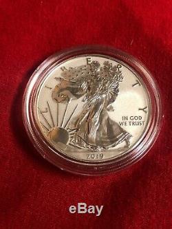 2019 W Enhanced Reverse Proof Silver Eagle From Pride Of Two Nations Set