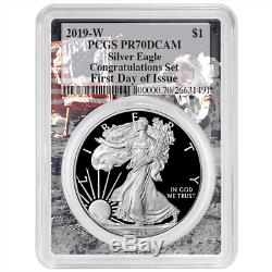 2019-W Proof $1 American Silver Eagle Congratulations Set PCGS PR70DCAM FDOI Apo