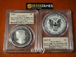 2019 W Silver Eagle Pcgs Pr70 Pride Of 2 Nations Set First Day Issue Cleveland