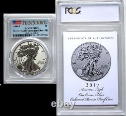 2019-s American Silver Eagle Enhanced Reverse Proof Pcgs Pr 69 -first Strike