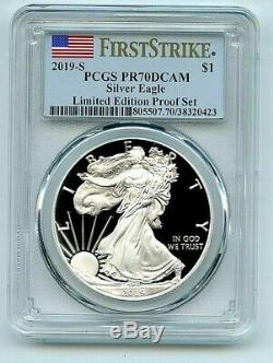 2019-s Limited Edition Proof Set Silver Eagle-pcgs Pr70-first Strike-pop 193