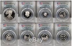 2019-s Limited Edition Silver Proof Set 8 Coin Set Pcgs Pr70 Dcam First Strike
