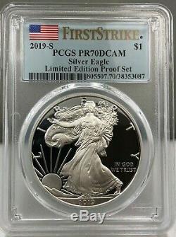 2019-s Limited Edition Silver Proof Set 8 Coin Set Pcgs Pr70 Dcam First Strike