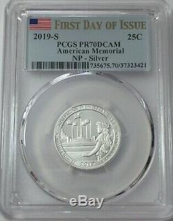 2019-s Pcgs Pr70 (5) Coin Silver Proof Quarter Set. 25 First Day Issue Pf