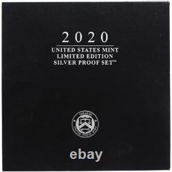 2020 Limited Edition Silver Proof Set Black Box & COA 7 Coins and Silver Eagle