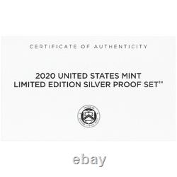 2020 Limited Edition Silver Proof Set Black Box & COA 7 Coins and Silver Eagle