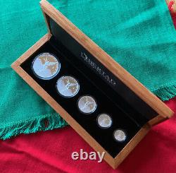 2020 Mexico 5-coin Libertad Silver Proof Set in Display Box Rare, Low Mintage