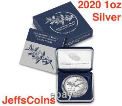 2020 P End of World War 2, II 75th Anniversary 1oz Silver Medal Eagle NGC PF70