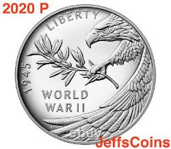 2020 P End of World War 2, II 75th Anniversary 1oz Silver Medal Eagle NGC PF70