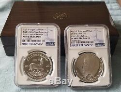 2020 SA Krugerrand/big5 RHINO Silver Proof 2 Coin Set PF70 FIRST RELEASES