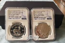 2020 SA Krugerrand/big5 RHINO Silver Proof 2 Coin Set PF70 FIRST RELEASES