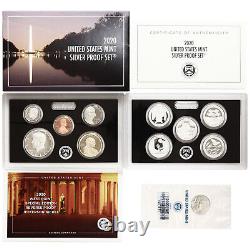 2020 S Proof Set Original Box & COA 11 Coins 99.9% Silver WITH W NICKEL