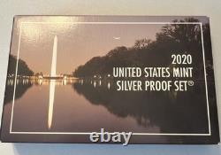 2020-S SILVER 10pc Proof Set COA US Mint Bat Quarter, Weir Farm, Vermont, KS