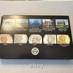 2020-S SILVER 10pc Proof Set COA US Mint Bat Quarter, Weir Farm, Vermont, KS
