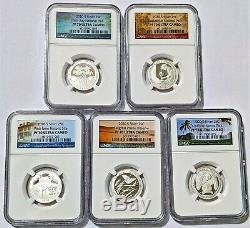 2020-S Silver Proof Quarter Set NGC PF70 UC (5) Coins 999 Fine Silver Park Label