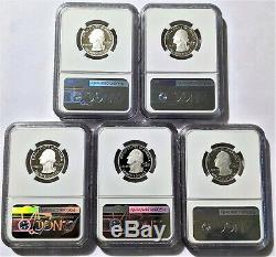 2020-S Silver Proof Quarter Set NGC PF70 UC (5) Coins 999 Fine Silver Park Label