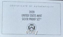 2020 S US Mint 10 Coin Silver Proof Set (NO W NICKEL) COA & Original Packaging