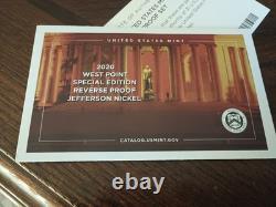 2020-S US Mint SILVER Proof Set. 10-coin set PLUS'W' Reverse Proof Nickel