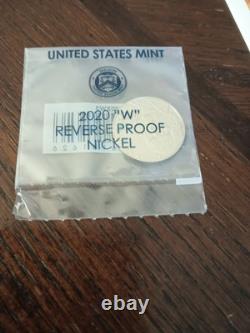 2020-S US Mint SILVER Proof Set. 10-coin set PLUS'W' Reverse Proof Nickel