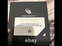 2020 S US Mint Silver Limited Edition 8 Coin Proof Set, Box & COA! FREE SHIPPING