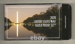 2020-S U. S. Mint SILVER PROOF Set with Jefferson (W) Reverse Proof Nickel