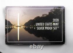 2020-S United States Mint 99.9% SILVER Proof 10 Coin Set with COA & OGP NO NICKEL