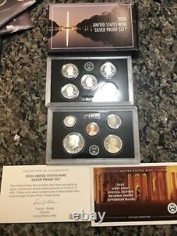 2020 S United States Mint US Silver Proof Set OGP With 2020 W Jefferson Nickel