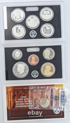 2020 US Mint 11-Coin Silver Proof Set Reverse Proof W Jefferson Nickel Box/COA