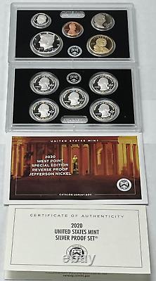 2020 US Mint Silver Proof set with Reverse Proof Nickel in OGP with COA