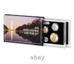 2020 U. S. MINT 10 COIN SILVER PROOF SET with SILVER AB QUARTERS, NO BONUS NICKEL