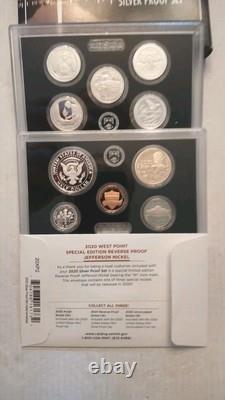 2020 U. S. Mint Silver 10-Coin Proof Set with Extra Rev Proof Nickel