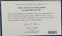 2020 United States Mint Silver Proof Set SFM with COA & BONUS West Point Nickel