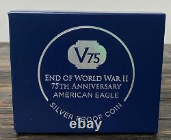 2020 W Proof Silver Eagle World War II V75 Privy In Ogp 75,000 Minted